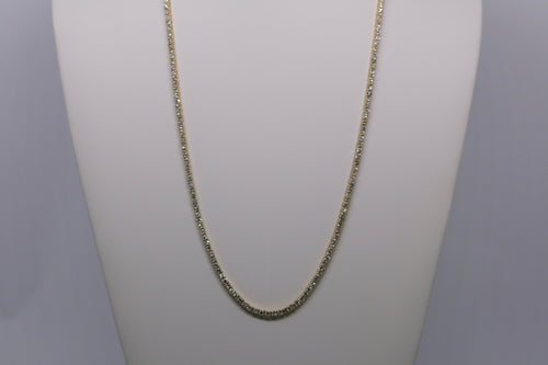 12.35ctw NATURAL DIAMOND TENNIS NECKLACE 14k Yellow Gold 4 Prong 24" CK#292