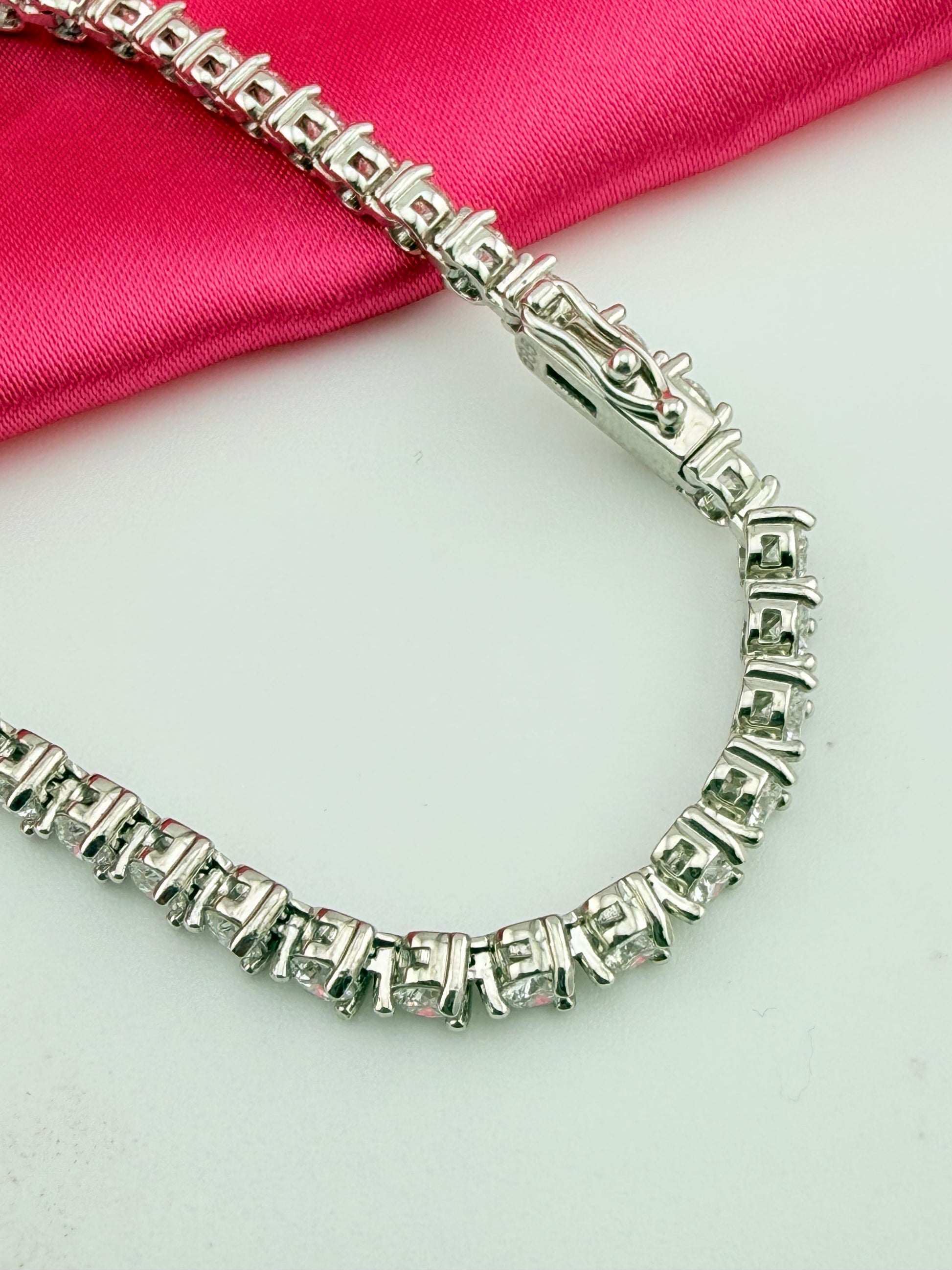 4.41ctw NATURAL Diamond Tennis Bracelet 14k White Gold 3 prong CKD#192