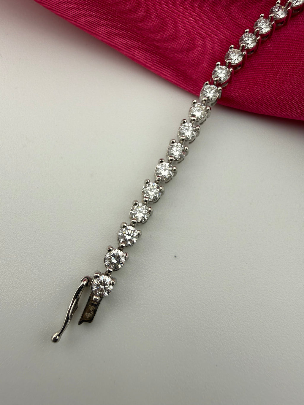 4.41ctw NATURAL Diamond Tennis Bracelet 14k White Gold 3 prong CKD#192