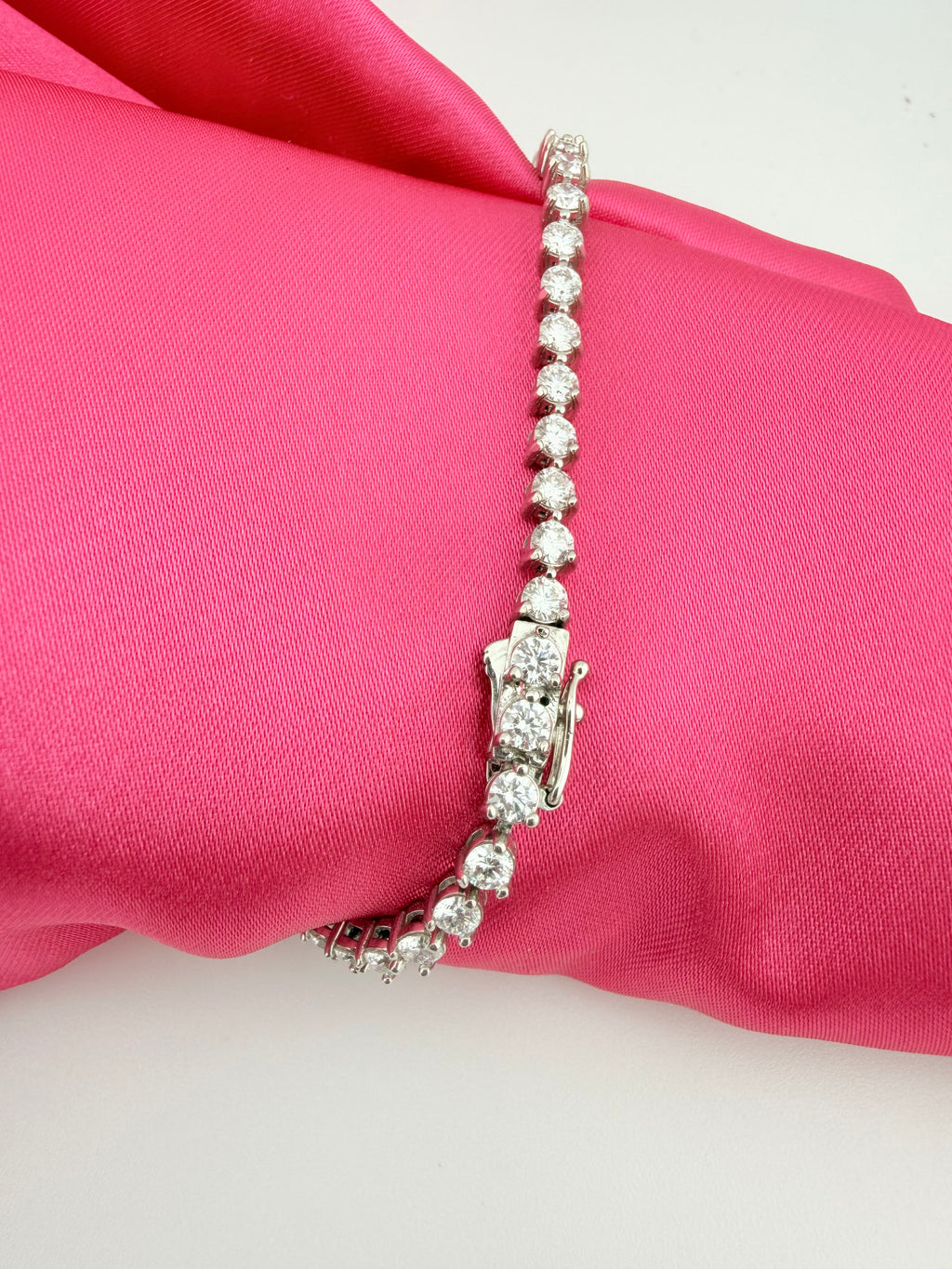 4.41ctw NATURAL Diamond Tennis Bracelet 14k White Gold 3 prong CKD#192