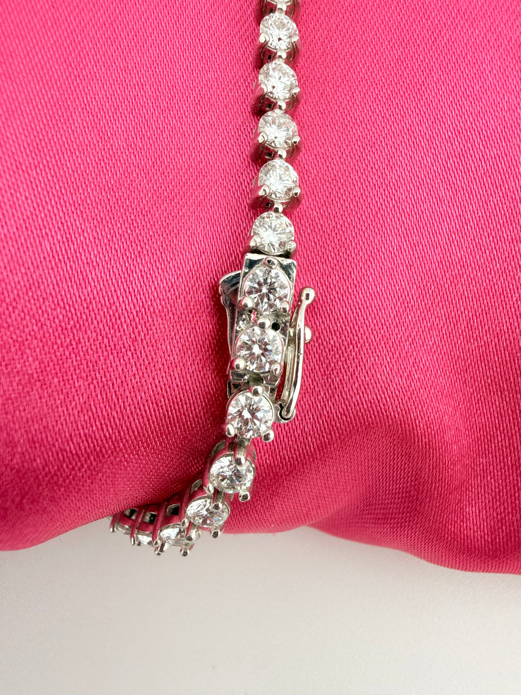 4.41ctw NATURAL Diamond Tennis Bracelet 14k White Gold 3 prong CKD#192