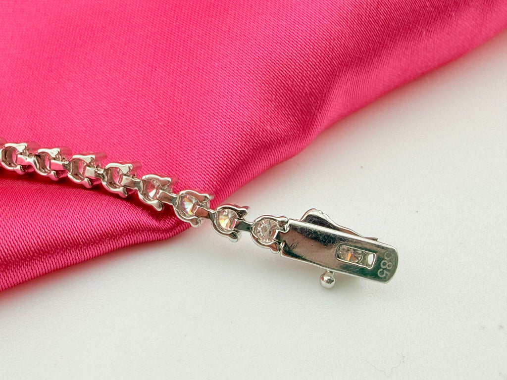 4.41ctw NATURAL Diamond Tennis Bracelet 14k White Gold 3 prong CKD#192