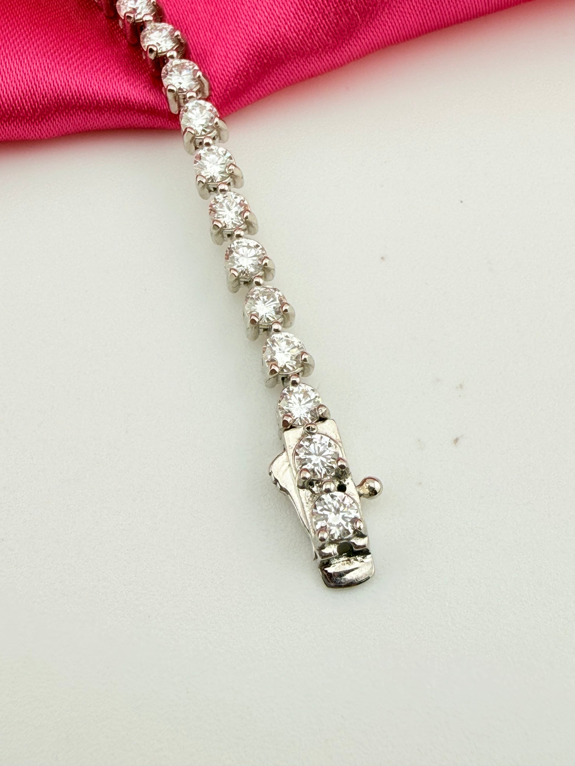 4.41ctw NATURAL Diamond Tennis Bracelet 14k White Gold 3 prong CKD#192