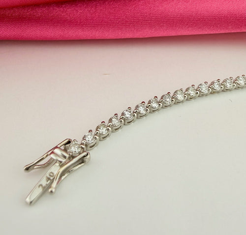 2.40ctw NATURAL Diamond Tennis Bracelet 18k white gold 3 prong CKD#266