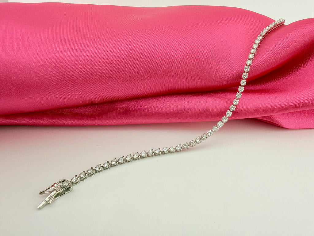 2.40ctw NATURAL Diamond Tennis Bracelet 18k white gold 3 prong CKD#266