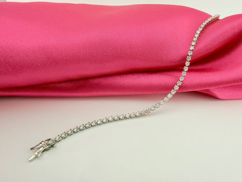 2.40ctw NATURAL Diamond Tennis Bracelet 18k white gold 3 prong CKD#266