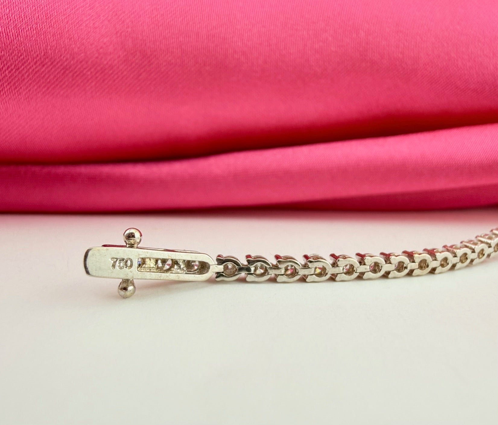 2.40ctw NATURAL Diamond Tennis Bracelet 18k white gold 3 prong CKD#266