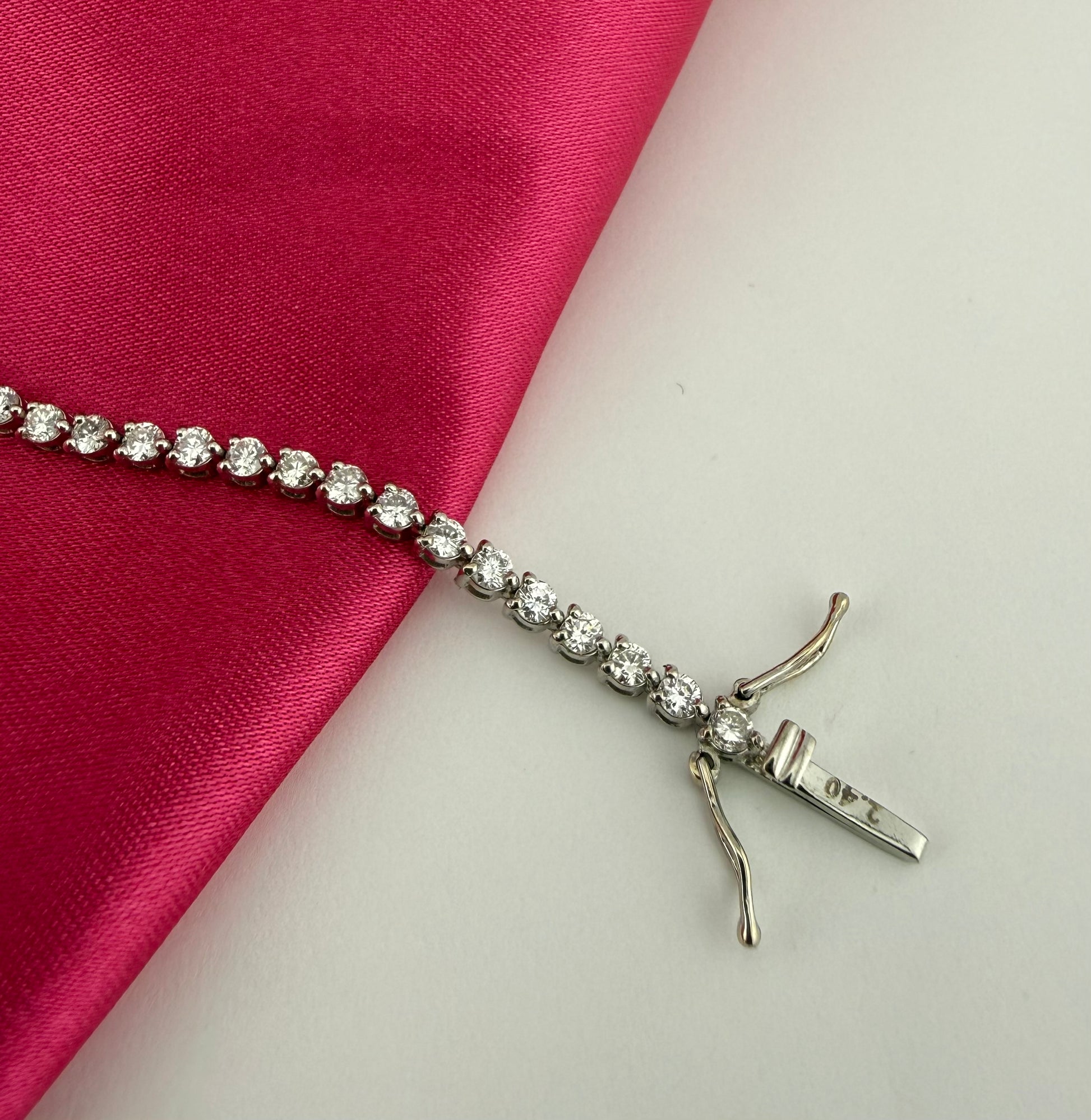 2.40ctw NATURAL Diamond Tennis Bracelet 18k white gold 3 prong CKD#266