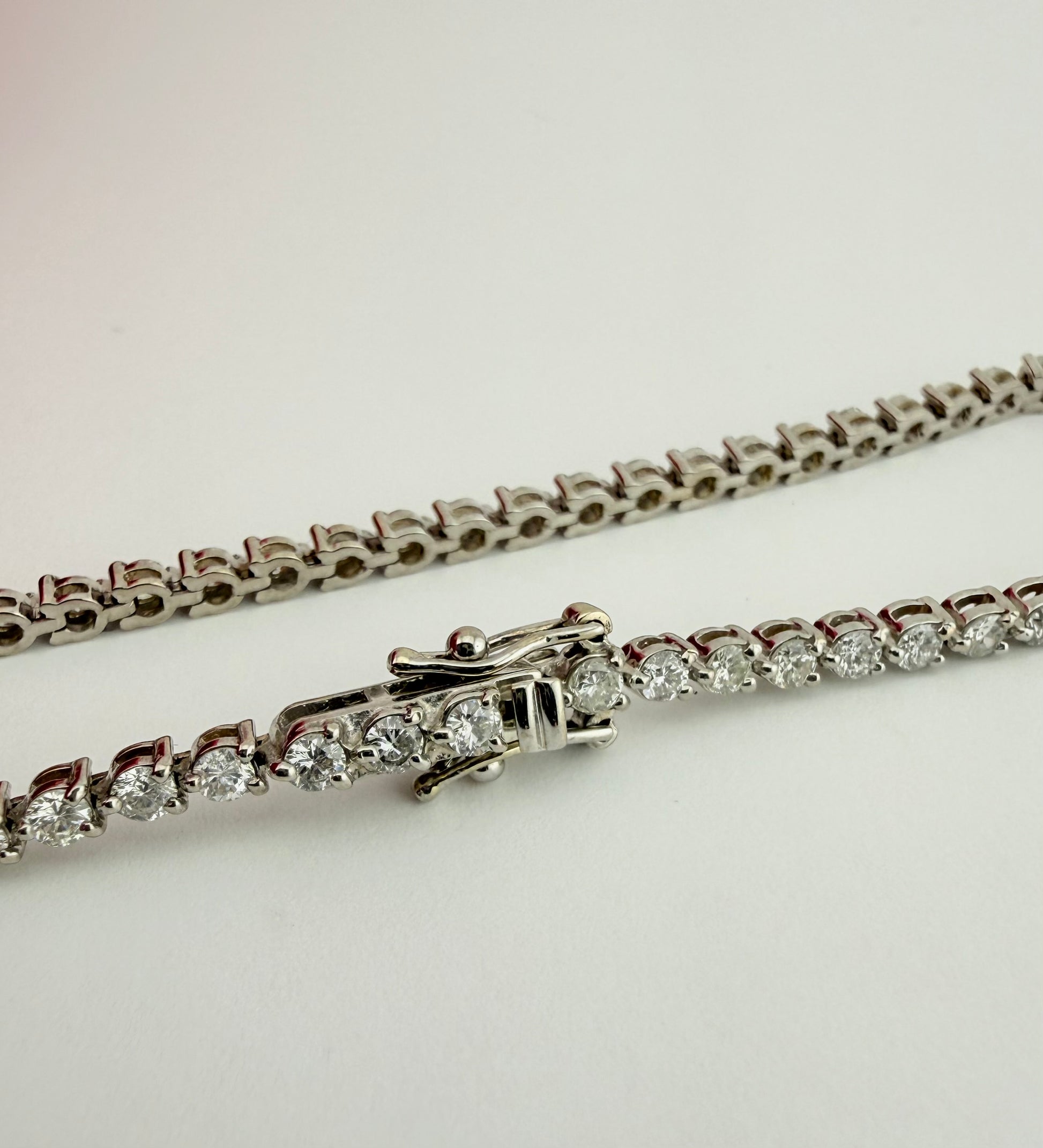 2.40ctw NATURAL Diamond Tennis Bracelet 18k white gold 3 prong CKD#266