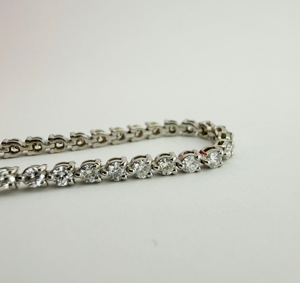 2.40ctw NATURAL Diamond Tennis Bracelet 18k white gold 3 prong CKD#266