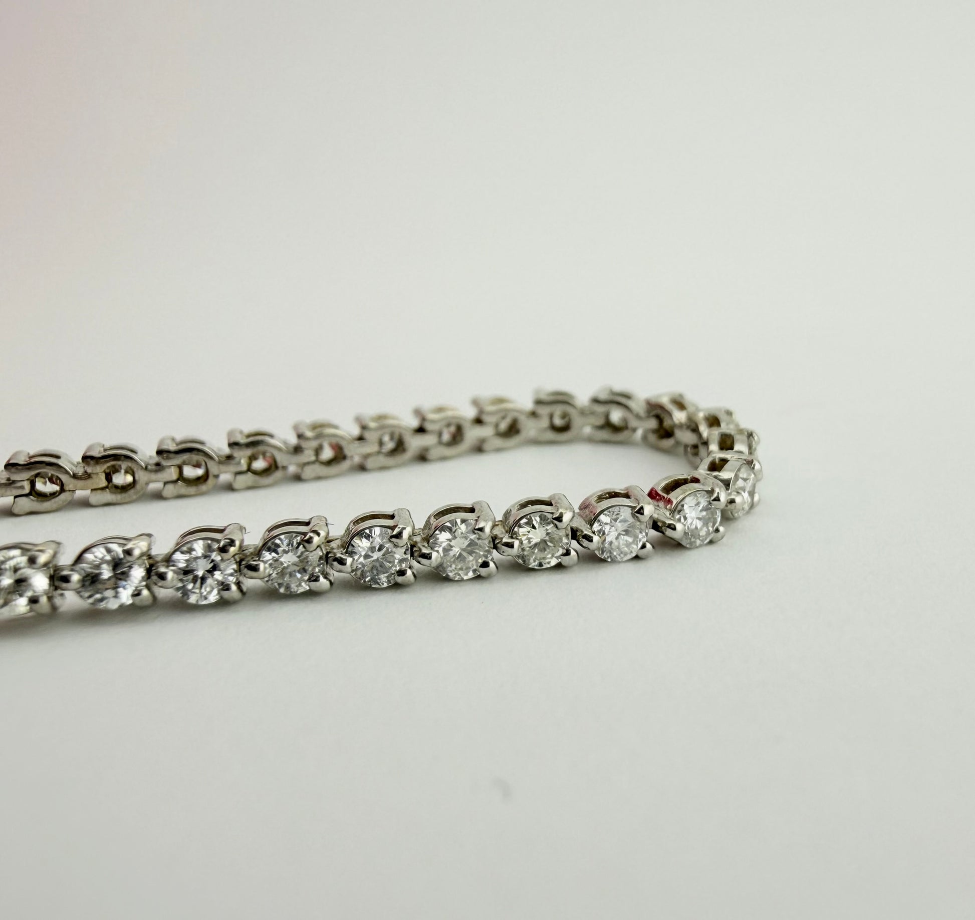 2.40ctw NATURAL Diamond Tennis Bracelet 18k white gold 3 prong CKD#266