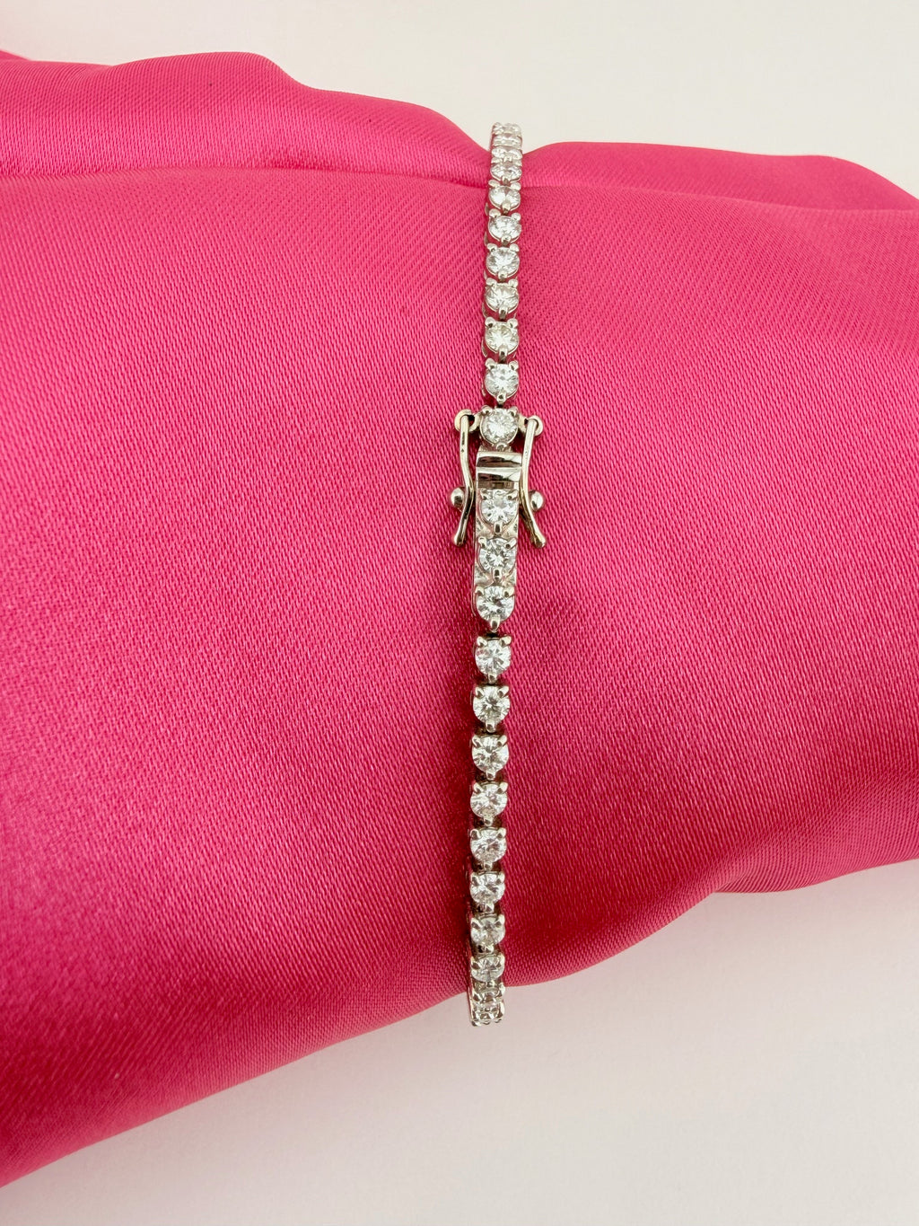 2.40ctw NATURAL Diamond Tennis Bracelet 18k white gold 3 prong CKD#266