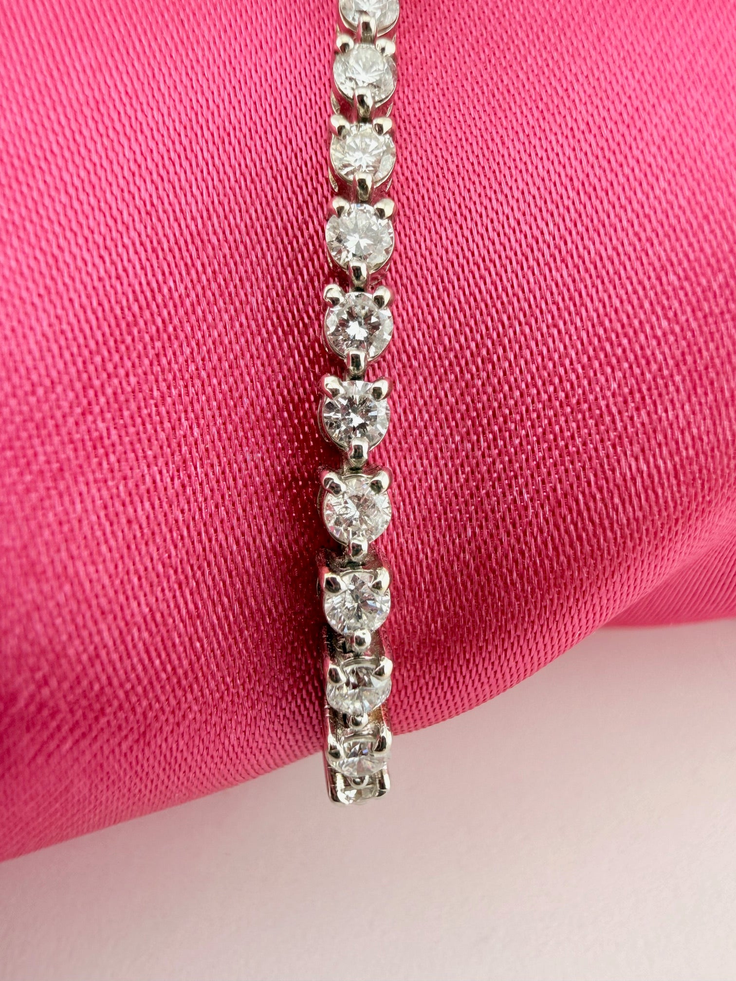 2.40ctw NATURAL Diamond Tennis Bracelet 18k white gold 3 prong CKD#266