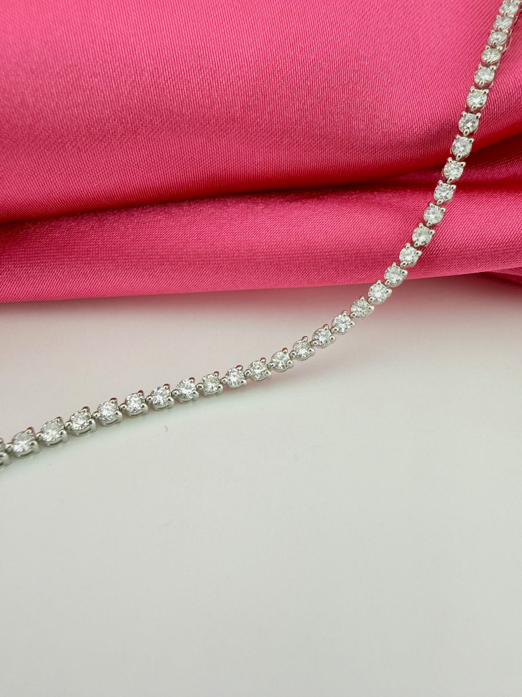 2.40ctw NATURAL Diamond Tennis Bracelet 18k white gold 3 prong CKD#266