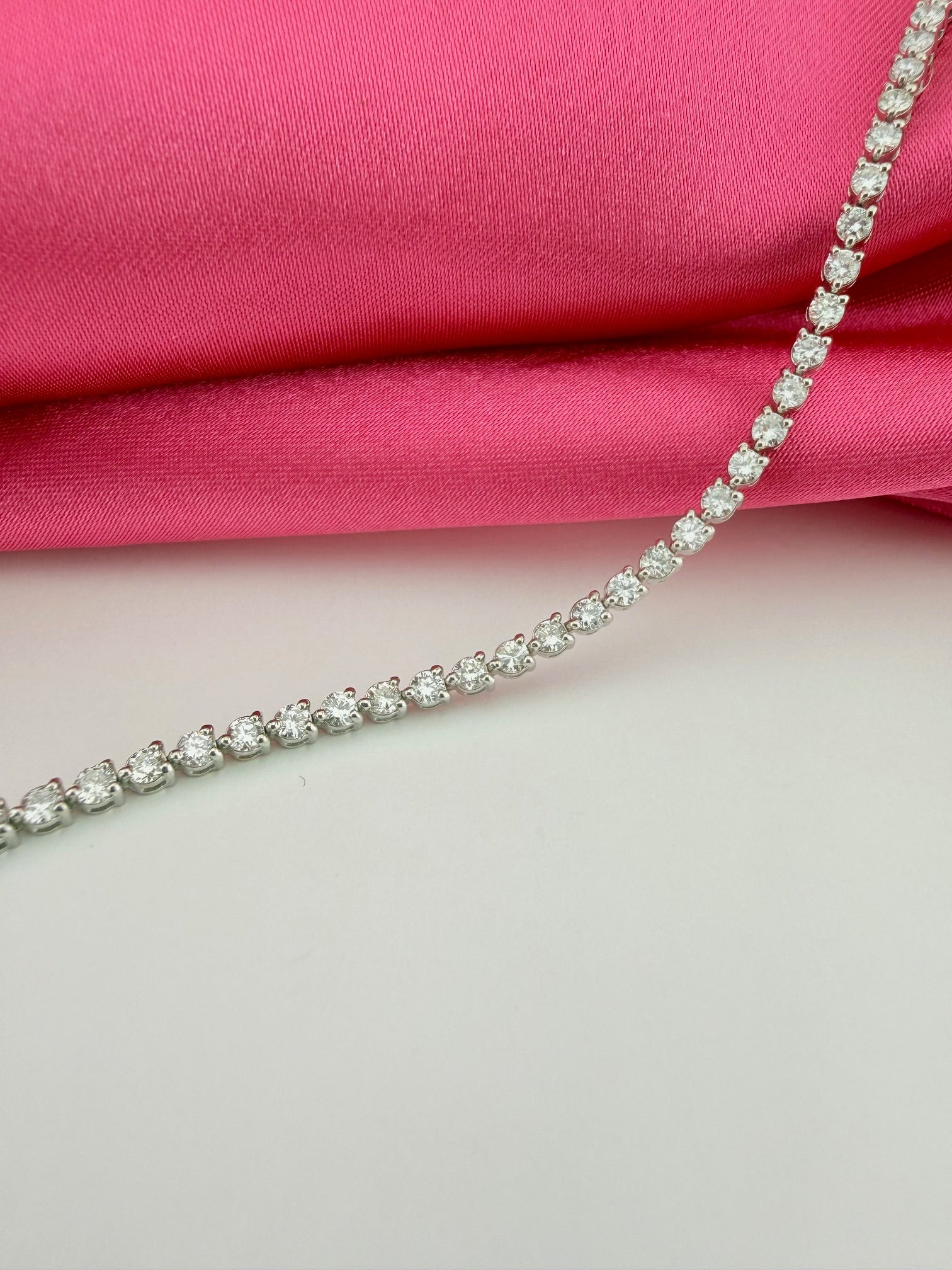 2.40ctw NATURAL Diamond Tennis Bracelet 18k white gold 3 prong CKD#266