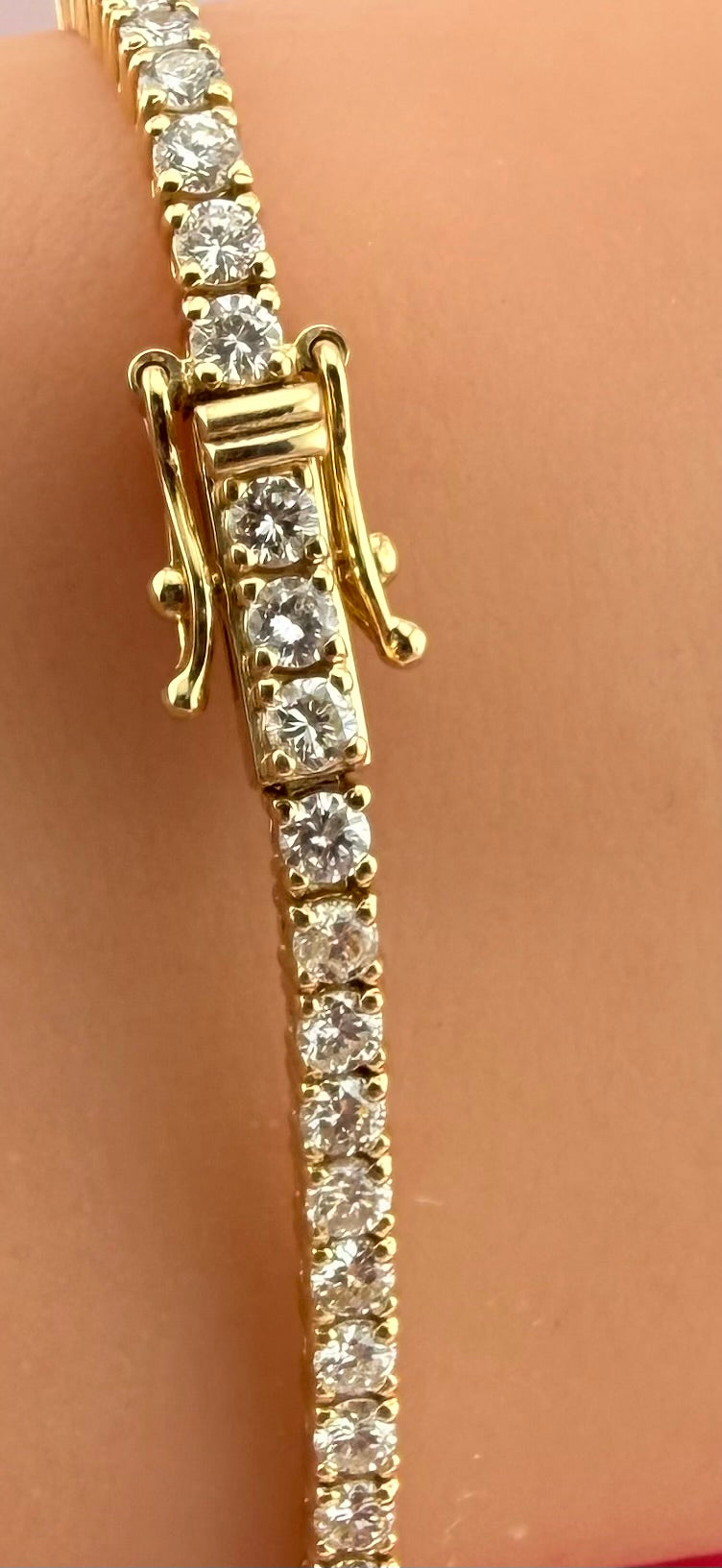 3.53 Carat Total Weight NATURAL DIAMOND Tennis Bracelet 14k Yellow Gold 4 prong CKTN#345