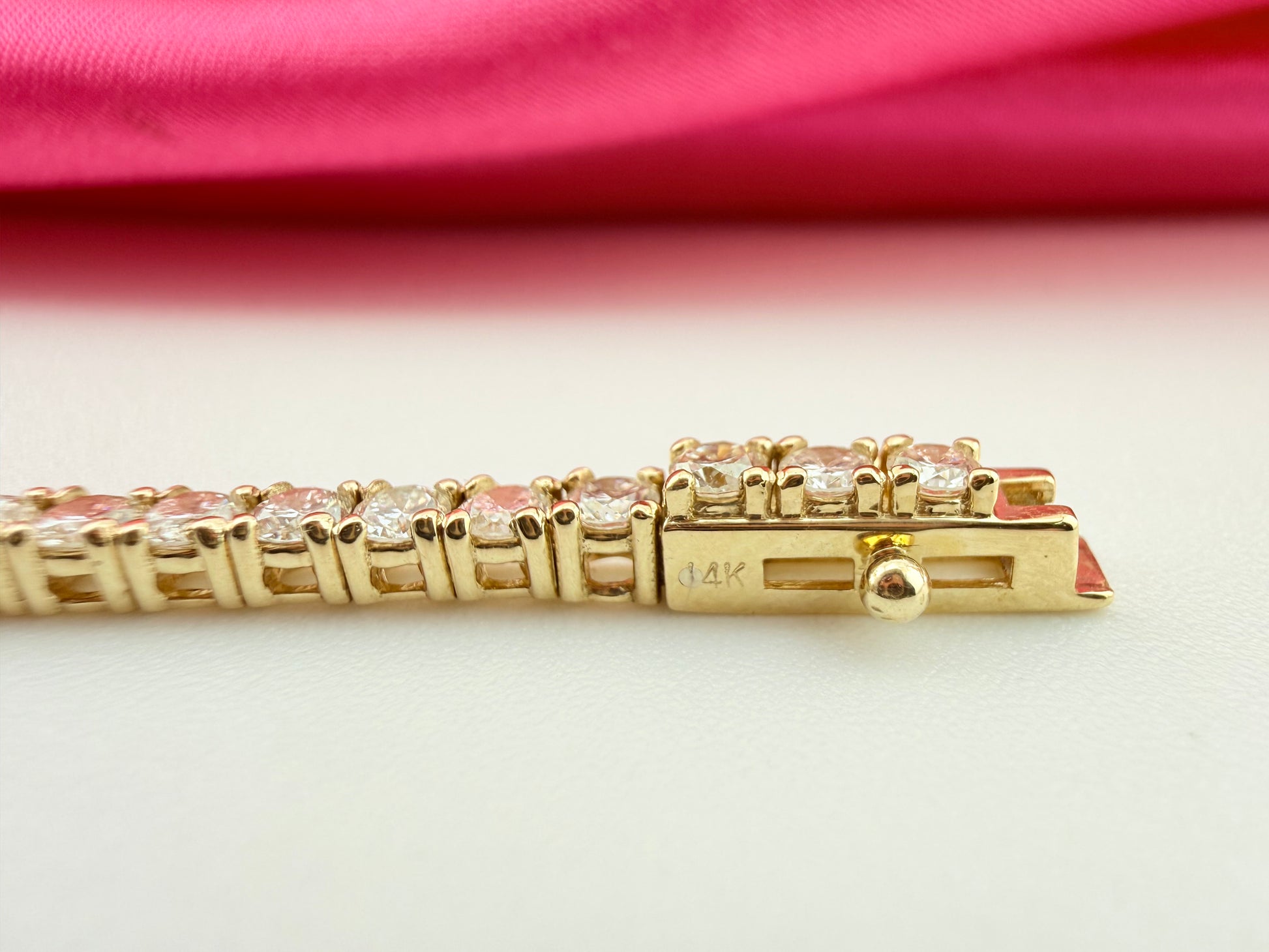 3.53 Carat Total Weight NATURAL DIAMOND Tennis Bracelet 14k Yellow Gold 4 prong CKTN#345