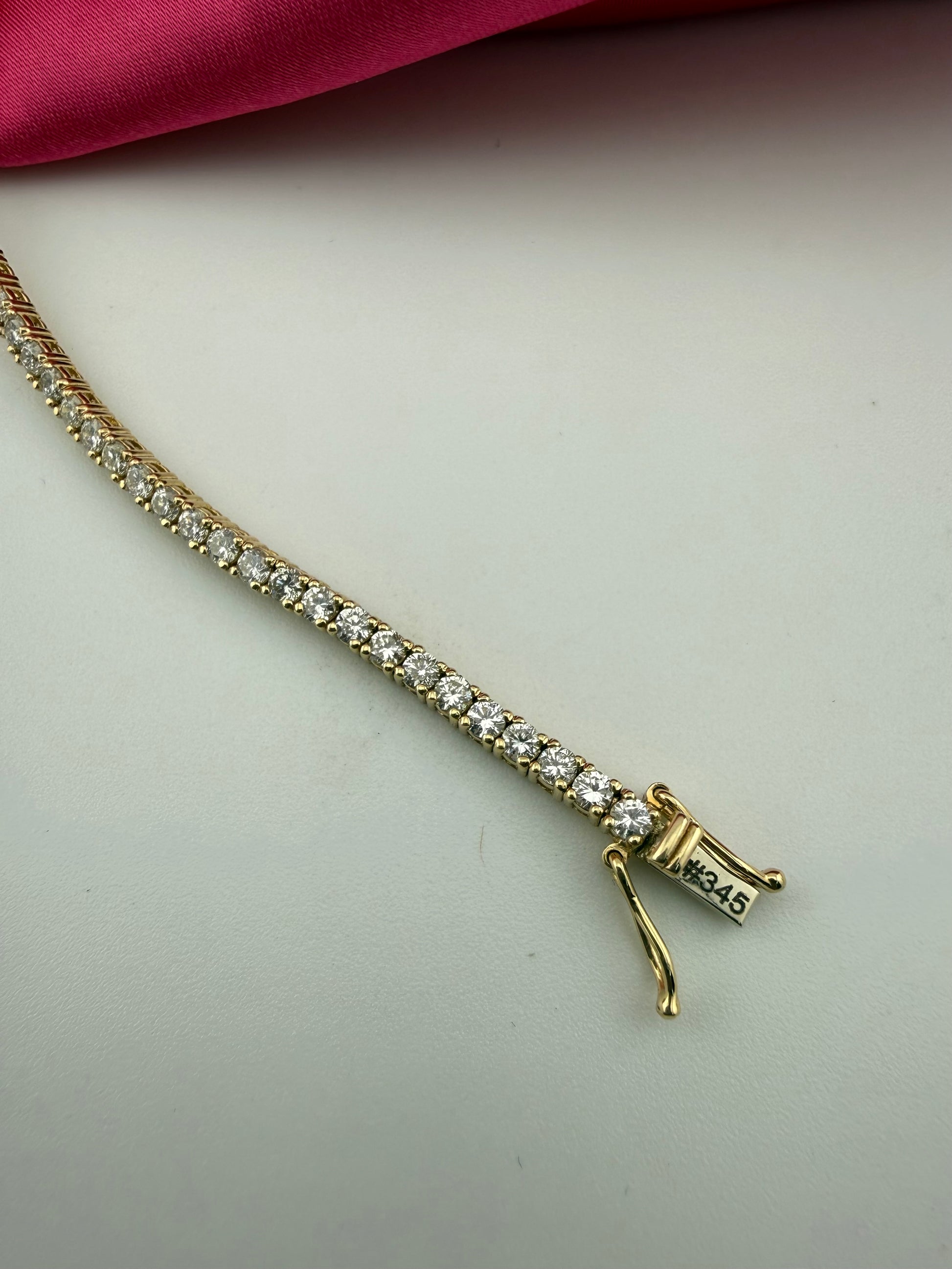 3.53 Carat Total Weight NATURAL DIAMOND Tennis Bracelet 14k Yellow Gold 4 prong CKTN#345