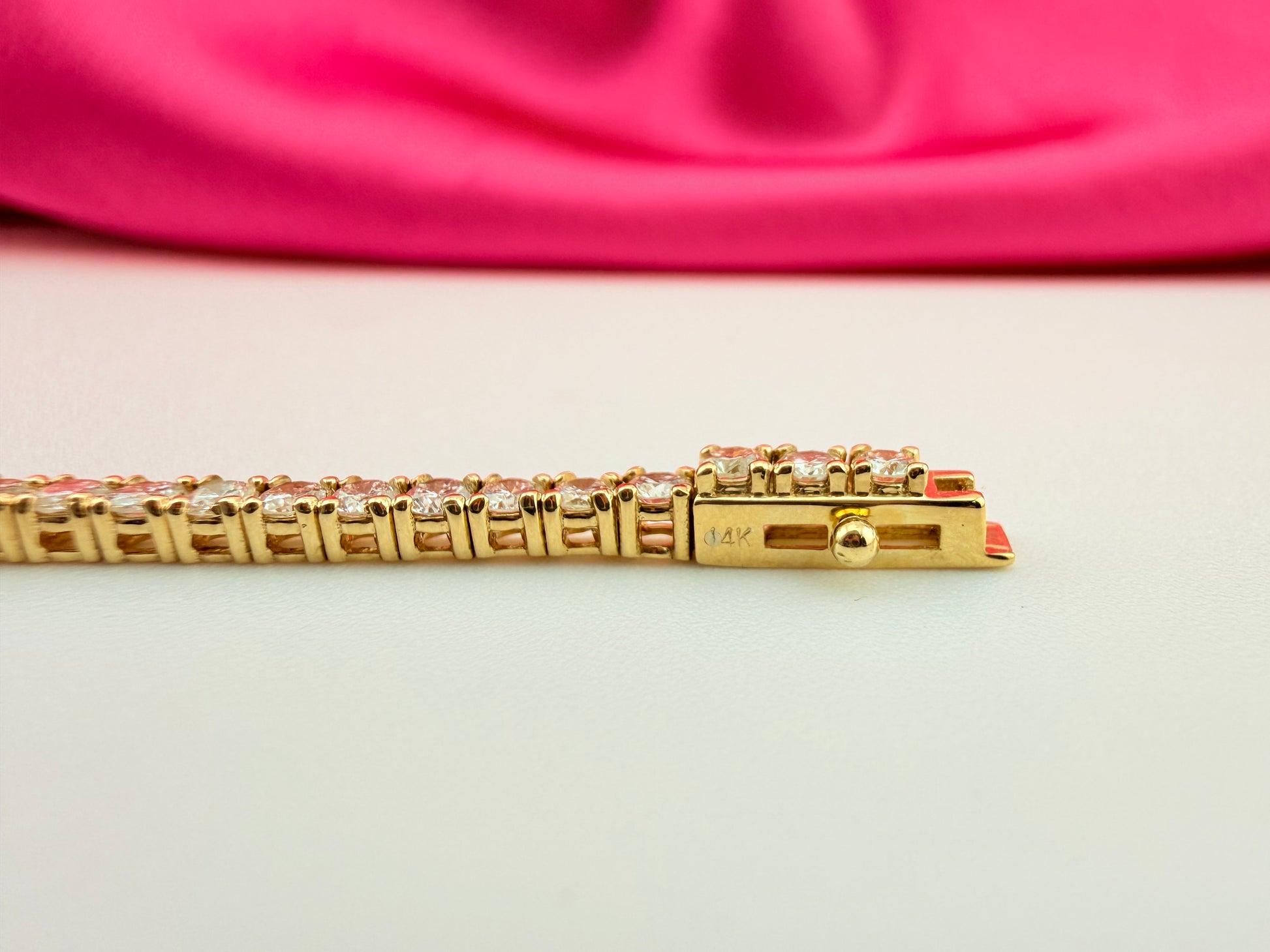 3.53 Carat Total Weight NATURAL DIAMOND Tennis Bracelet 14k Yellow Gold 4 prong CKTN#345