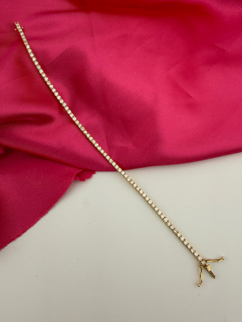 2.88 Carat Total Weight NATURAL DIAMOND Tennis Bracelet 18k Yellow Gold 4 prong set #CKTB360