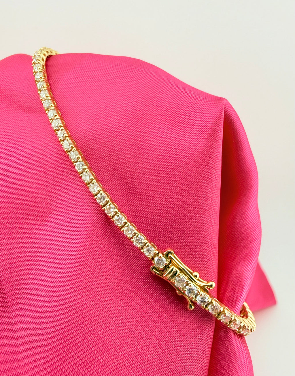 2.88 Carat Total Weight NATURAL DIAMOND Tennis Bracelet 18k Yellow Gold 4 prong set #CKTB360