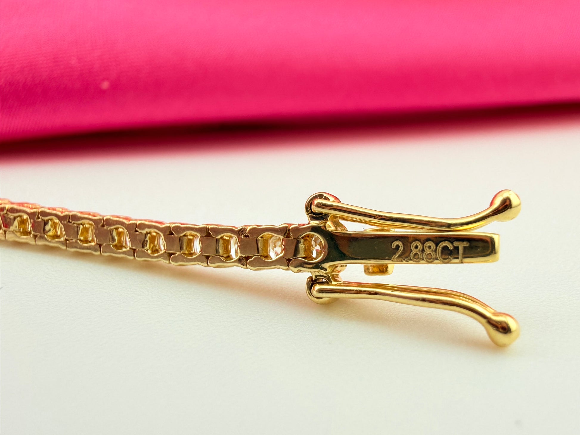 2.88 Carat Total Weight NATURAL DIAMOND Tennis Bracelet 18k Yellow Gold 4 prong set #CKTB360