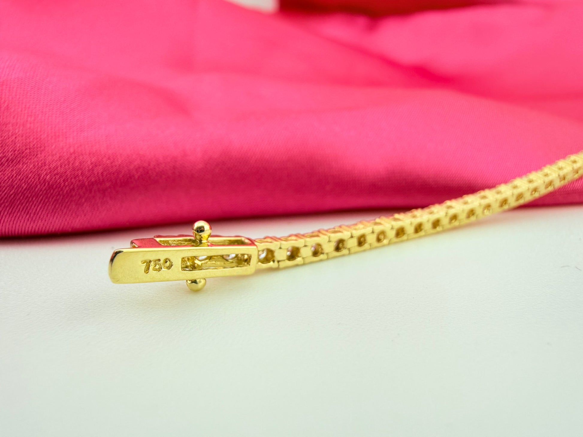 2.88 Carat Total Weight NATURAL DIAMOND Tennis Bracelet 18k Yellow Gold 4 prong set #CKTB360