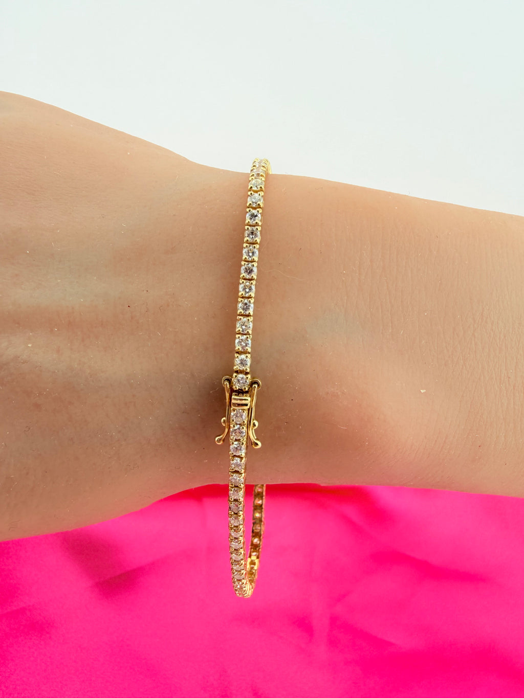 2.88 Carat Total Weight NATURAL DIAMOND Tennis Bracelet 18k Yellow Gold 4 prong set #CKTB360