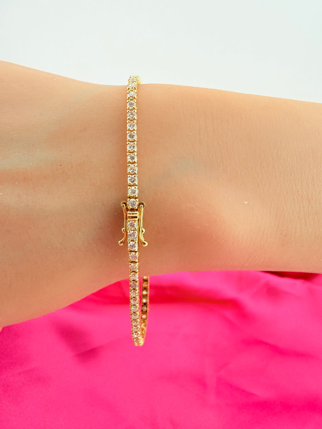 2.88 Carat Total Weight NATURAL DIAMOND Tennis Bracelet 18k Yellow Gold 4 prong set #CKTB360