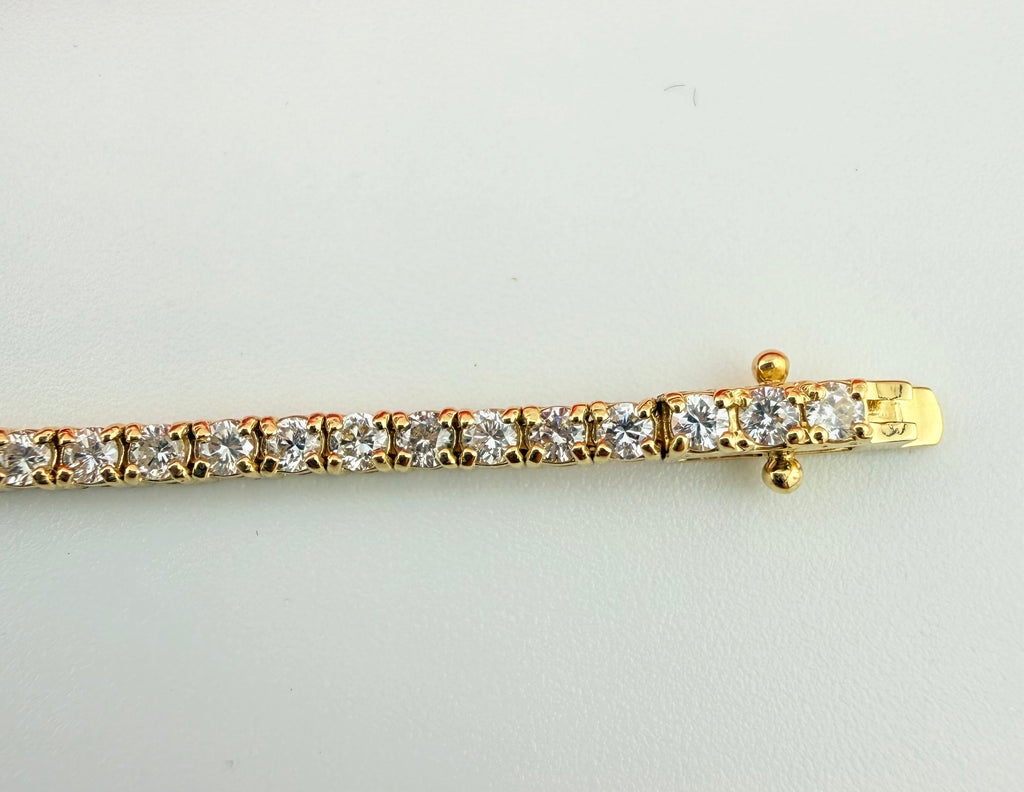 2.88 Carat Total Weight NATURAL DIAMOND Tennis Bracelet 18k Yellow Gold 4 prong set #CKTB360