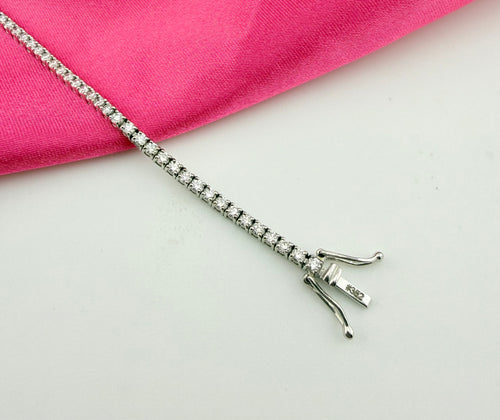 2.01 Carat Total Weight NATURAL Diamond Tennis Bracelet 18k White Gold 3 prong #382