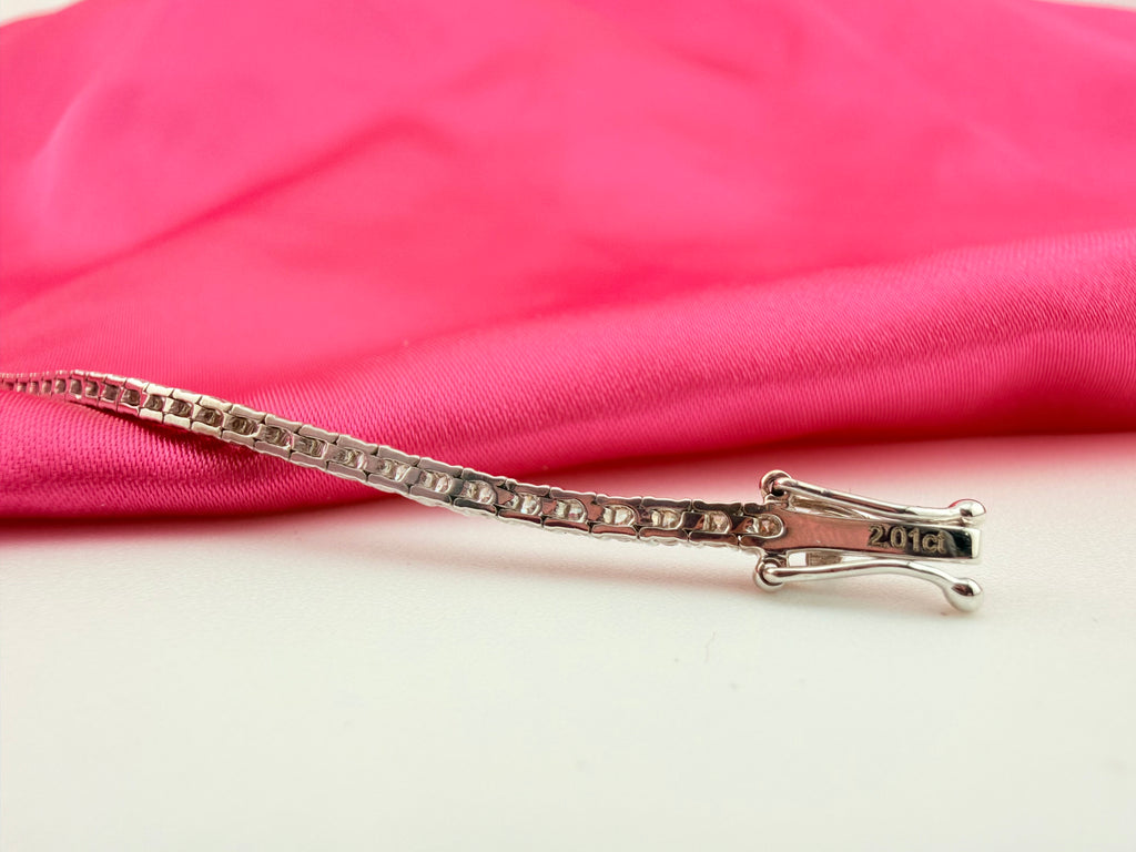 2.01 Carat Total Weight NATURAL Diamond Tennis Bracelet 18k White Gold 3 prong #382