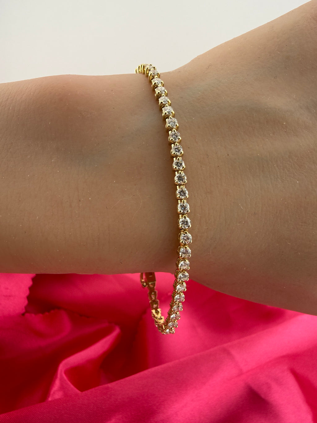 3.01 Carat Total Weight NATURAL DIAMOND Tennis Bracelet 14k Yellow Gold 3 prong CK#467