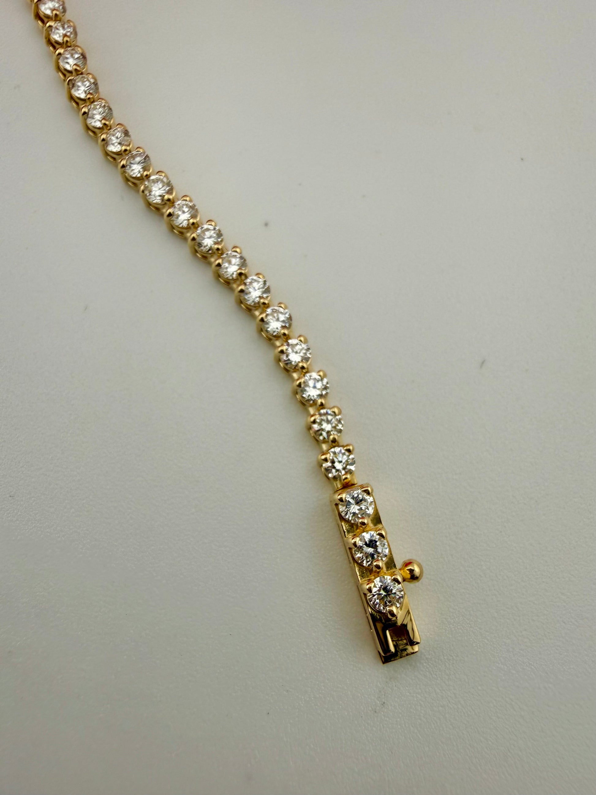 3.01 Carat Total Weight NATURAL DIAMOND Tennis Bracelet 14k Yellow Gold 3 prong CK#467