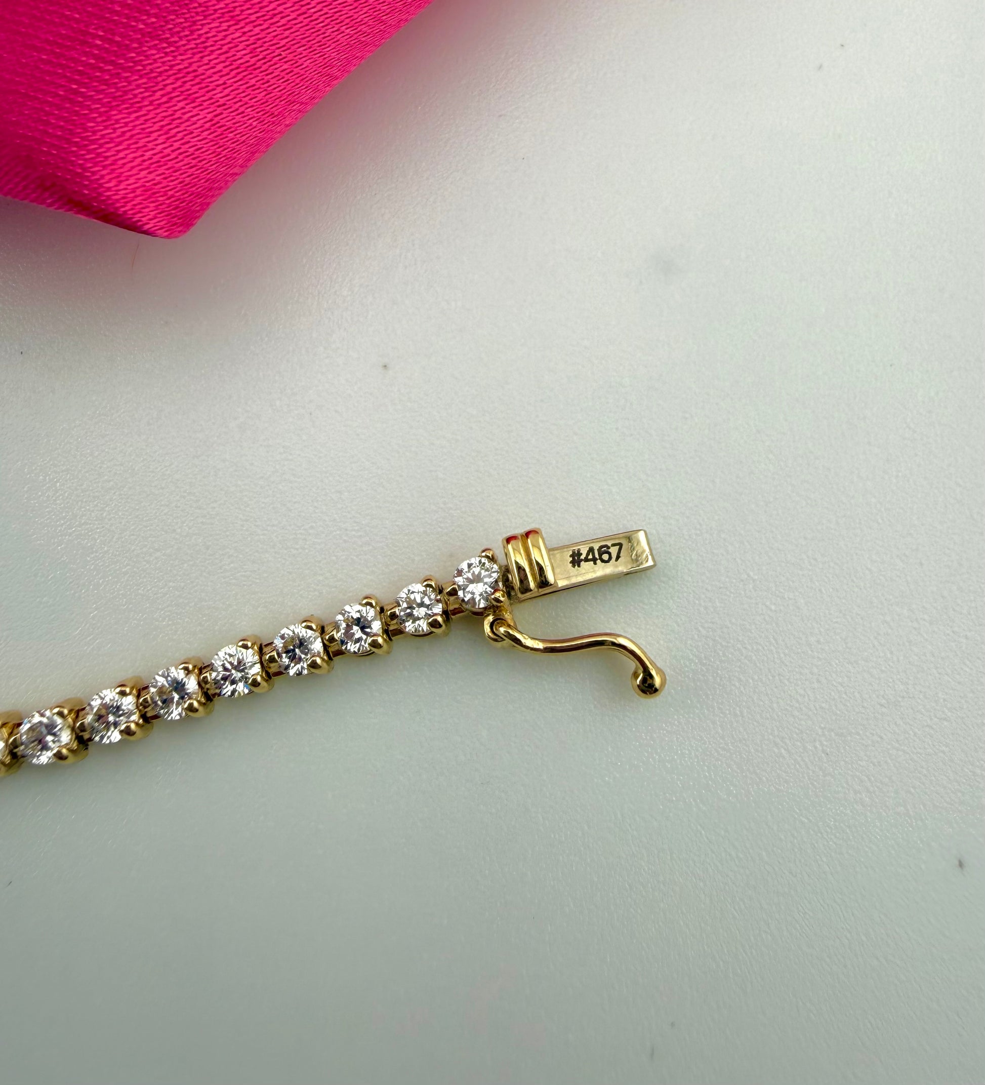 3.01 Carat Total Weight NATURAL DIAMOND Tennis Bracelet 14k Yellow Gold 3 prong CK#467