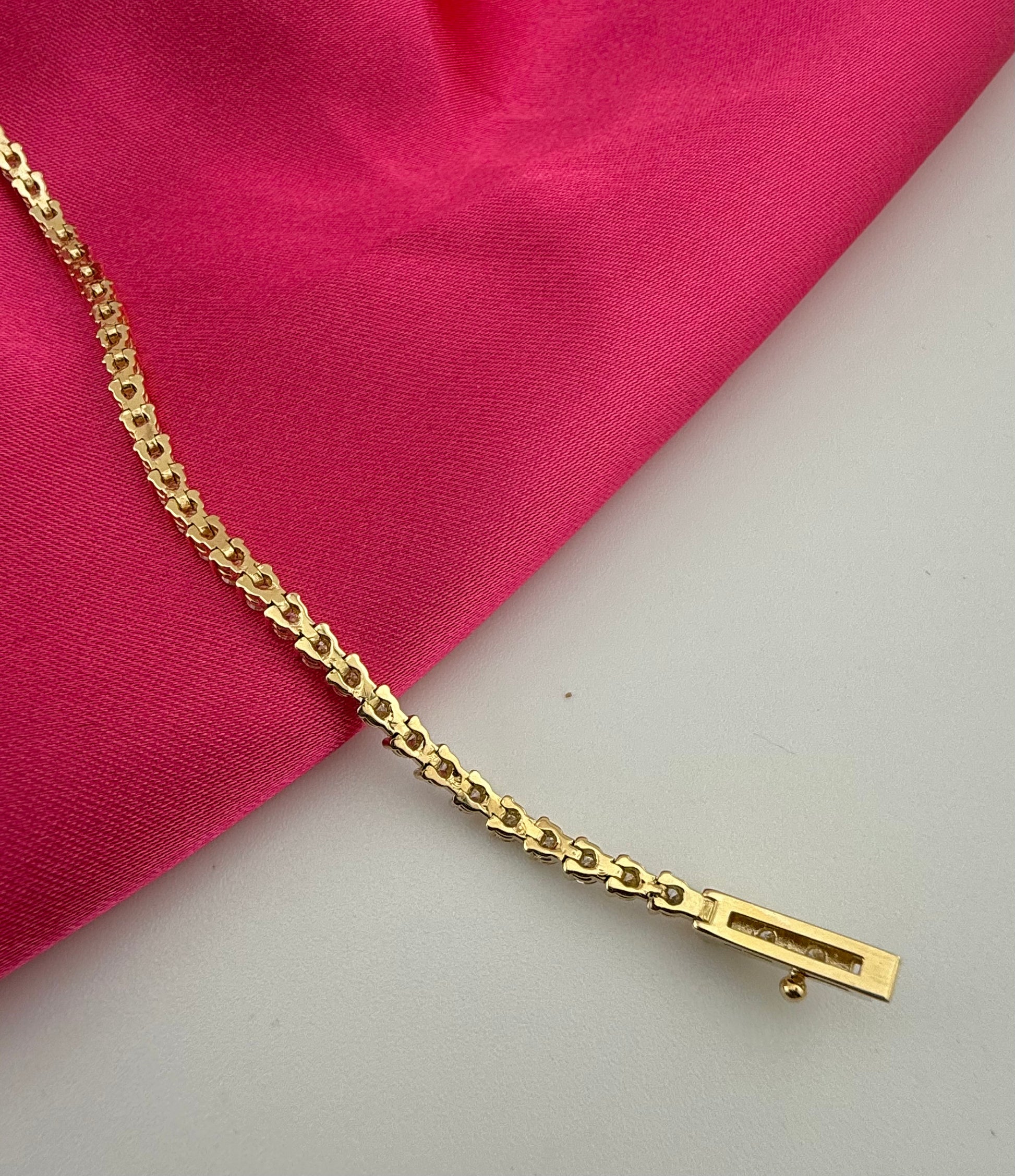 3.01 Carat Total Weight NATURAL DIAMOND Tennis Bracelet 14k Yellow Gold 3 prong CK#467