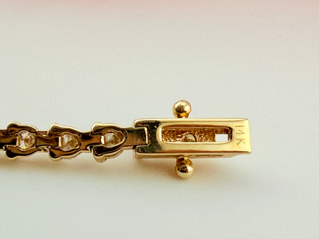 3.17 Carat Total Weight NATURAL DIAMOND Tennis Bracelet 14karat Yellow Gold 3 prong Set CKDTB#469