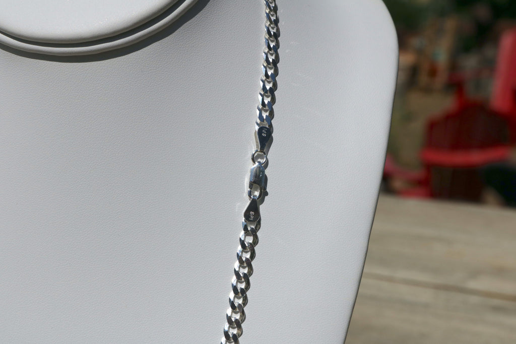 Cuban Link Silver Chain 22inch 5.37mm