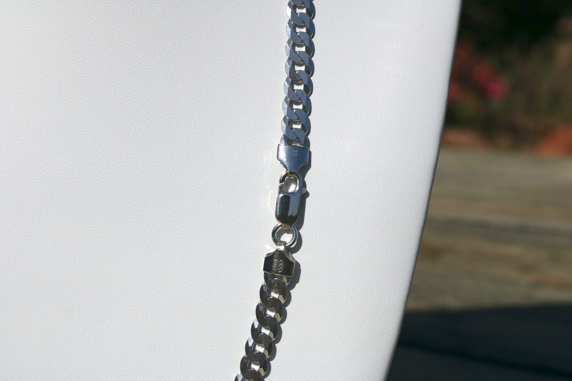 Flat Curb Silver Chain 22inch 26.6 grams 6.47mm