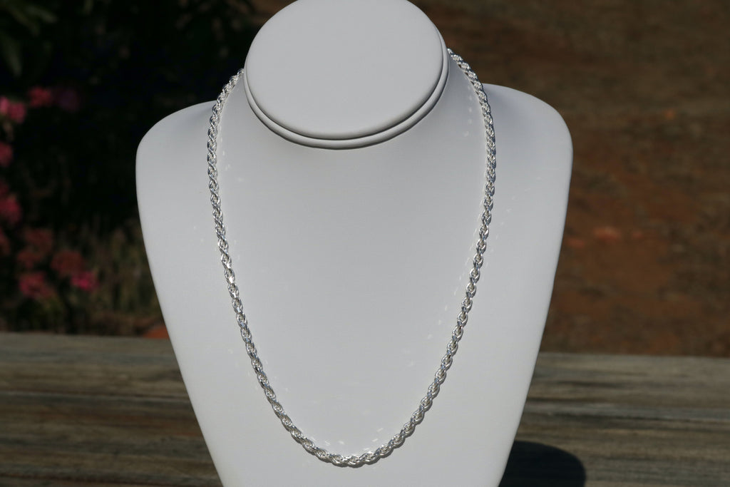 Silver Rope Chain 20 inch 24.3 grams 3.5mm